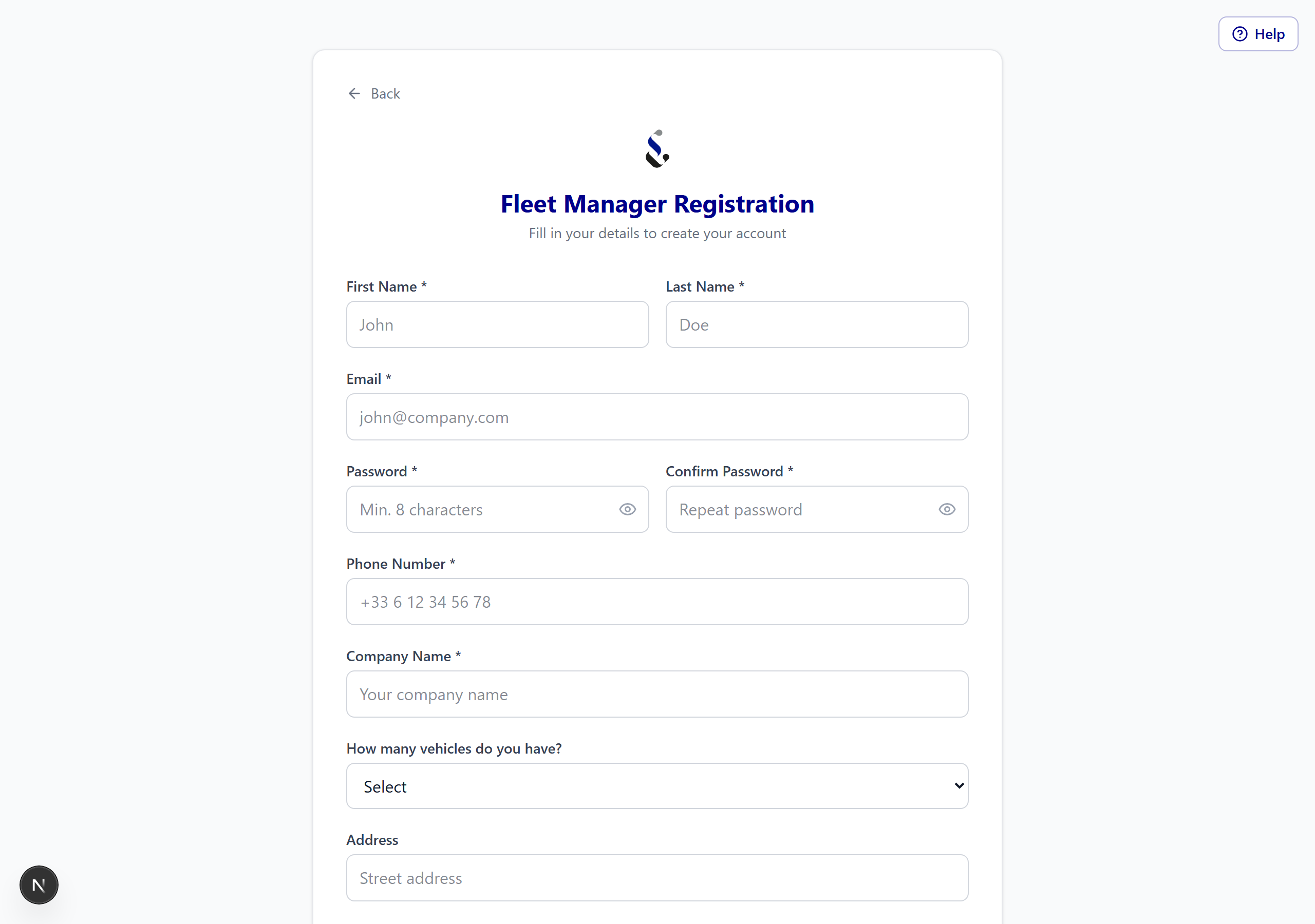 Step 1: Register your company on the Partner Dashboard
