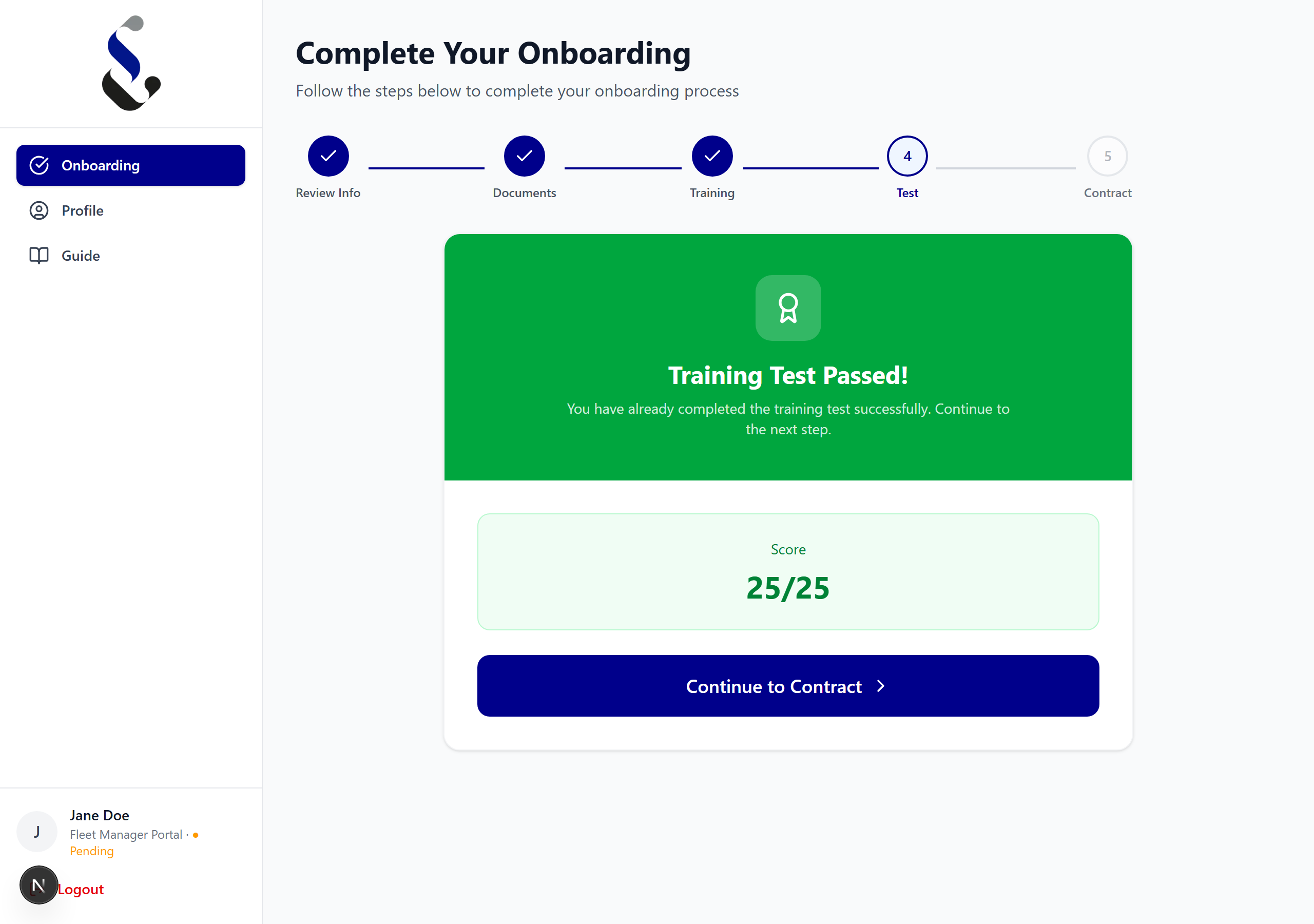 Step 5: Pass the training test