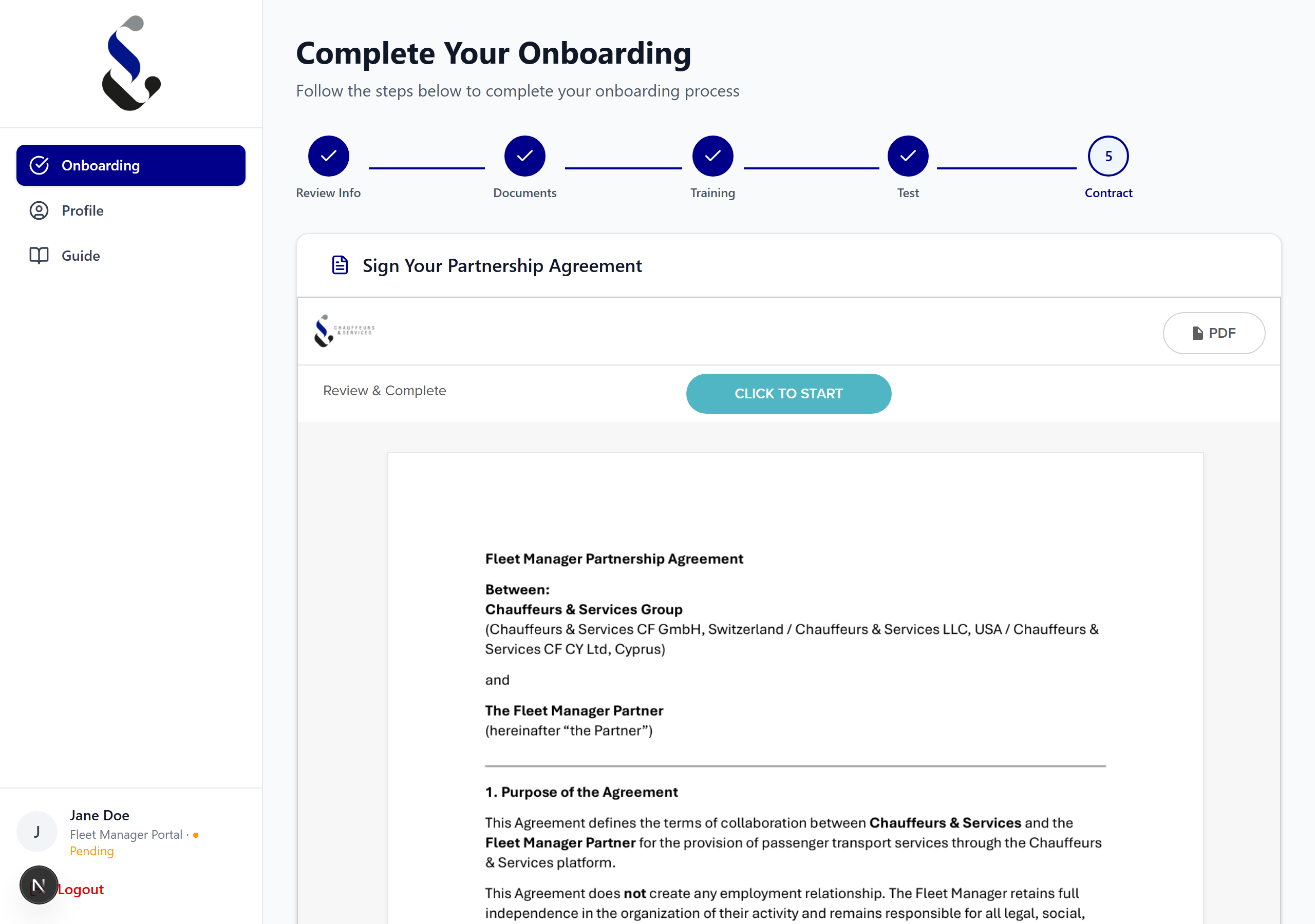 Step 6: Sign the partnership contract
