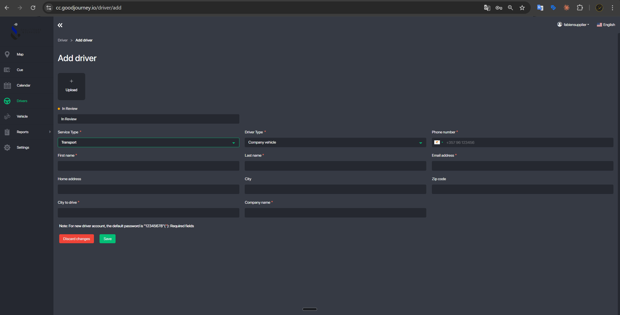 Step 8: Add your drivers in GoodJourney